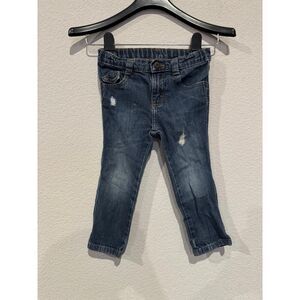 Wrangler Boy's Size 3T Distressed Straight Leg Denim Jeans Blue
